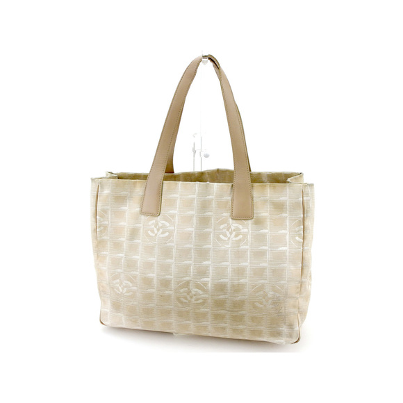 Chanel Tote Travel MM Line Bag Leather Beige - Picture 1 of 6